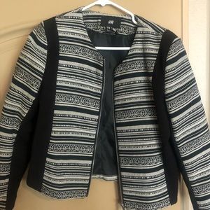 Black and white cropped H&M jacket
